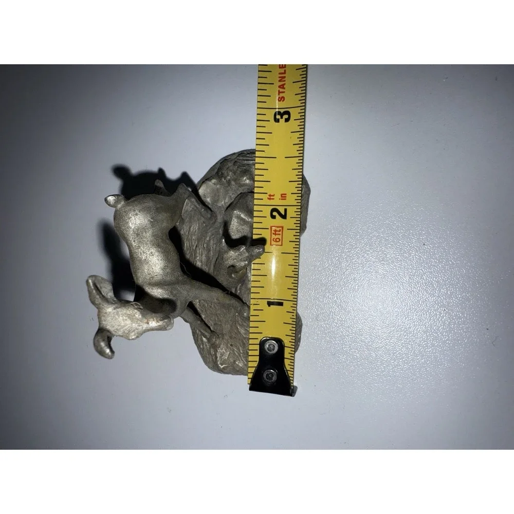 Blackinton Pewter Figurine DEER & FAWN Mother +  Baby VTG‎